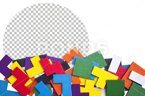 Multicolored puzzle. PSD Template