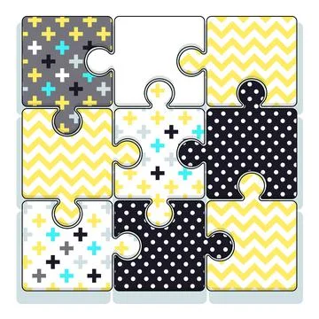 Multicolored puzzles vector Stock Illustration