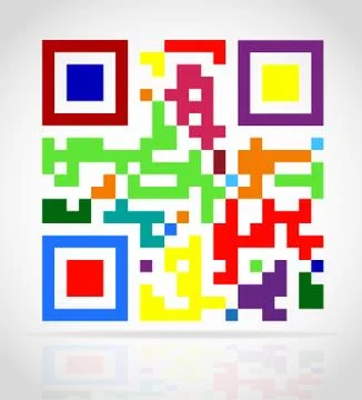 Multicolored qr code illustration 스톡 일러스트