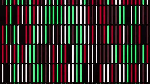 Multicolored rain of abstract same size narrow parallel lines falling down on Stock Footage 154680050