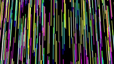 Multicolored rain begin, abstract 3d animation on black background. Stock Footage 85036420