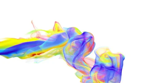 Multicolored rainbow color paint ink drops in water inky cloud swirling smoke Stock Footage 146484111