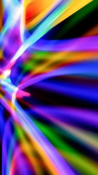 Multicolored rainbow lines on black background Stock Illustration