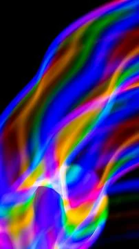 Multicolored rainbow lines on black background Stock Illustration