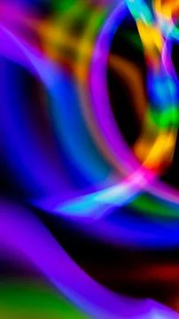 Multicolored rainbow lines on black background Stock Illustration