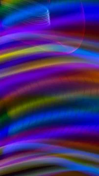 Multicolored rainbow lines on black background Stock Illustration