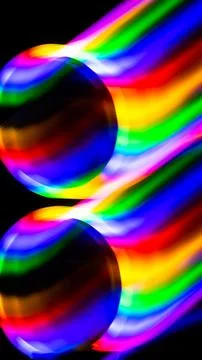 Multicolored rainbow lines on black background Stock Illustration