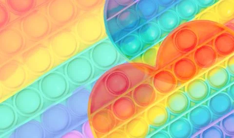 Multicolored rainbow touch toy pop it background Stock Photos