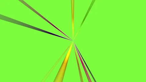 Multicolored rays shine on a green background Stock Footage 106610532