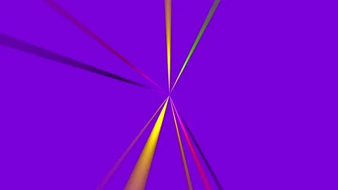 Multicolored rays shine on a purple background Stock Footage 106610450