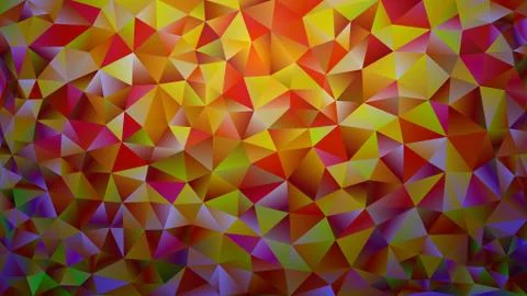 Multicolored red, orange, yellow, multi-colored polygonal kaleidoscope abstra Stock Illustration