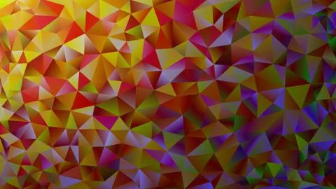 Multicolored red, orange, yellow, multi-colored polygonal kaleidoscope abstra Stock Illustration