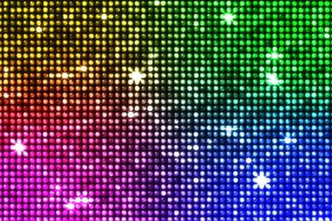 Multicolored reflections and LED star flashes illustration Stock Illustration