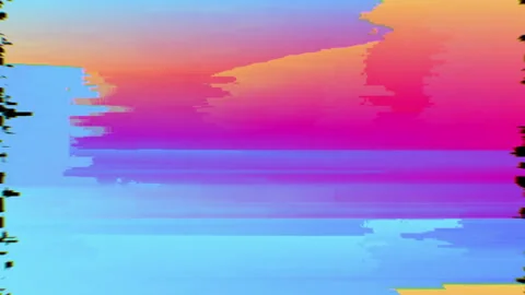 Multicolored retro scratching texture glitch effect bad signal analogue TV Stock Footage 196180836
