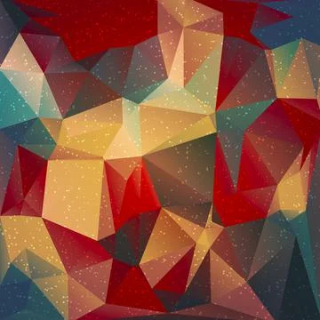 Multicolored Retro Style Lowpoly With Snowflake Stock Illustration