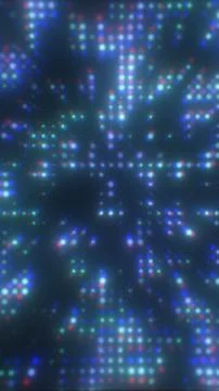 Multicolored RGB light pixels stretching toward a deep center, creating a vib Illustrazione stock