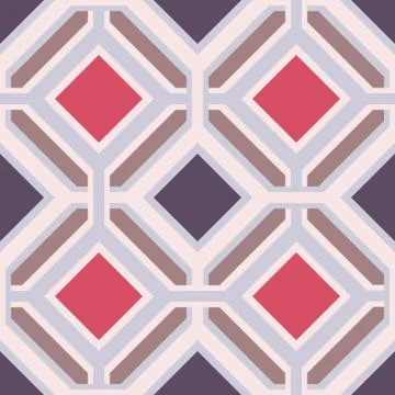 Multicolored rhombuses seamless pattern in retro style Stock Illustration