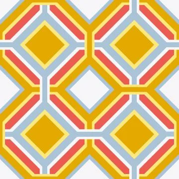 Multicolored rhombuses seamless pattern in retro style Stock Illustration