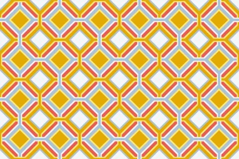 Multicolored rhombuses seamless pattern in retro style Stock Illustration