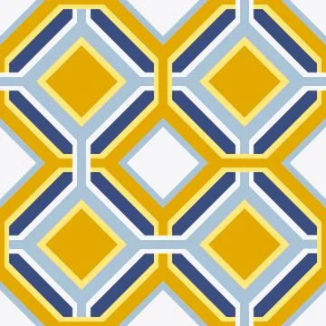 Multicolored rhombuses seamless pattern in retro style Stock Illustration