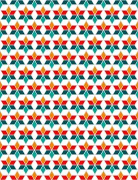 Multicolored rhombuses seamless pattern in retro style Stock Illustration