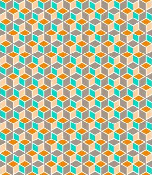Multicolored rhombuses seamless pattern in retro style Stock Illustration