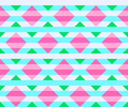 Multicolored rhombuses seamless pattern in retro style Stock Illustration