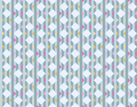 Multicolored rhombuses seamless pattern in retro style Stock Illustration
