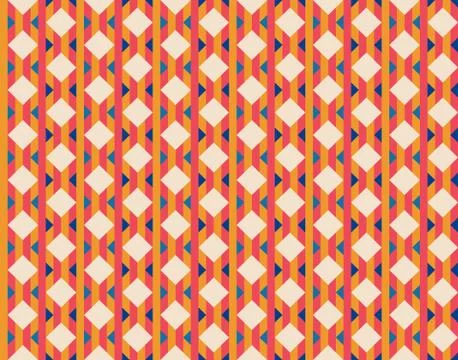 Multicolored rhombuses seamless pattern in retro style Stock Illustration