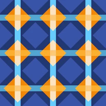Multicolored rhombuses seamless pattern in retro style Stock Illustration