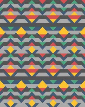 Multicolored rhombuses seamless pattern in retro style Illustrazione stock