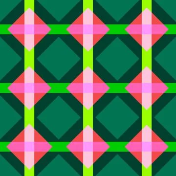 Multicolored rhombuses seamless pattern in retro style Stock Illustration