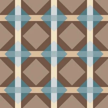 Multicolored rhombuses seamless pattern in retro style Stock Illustration