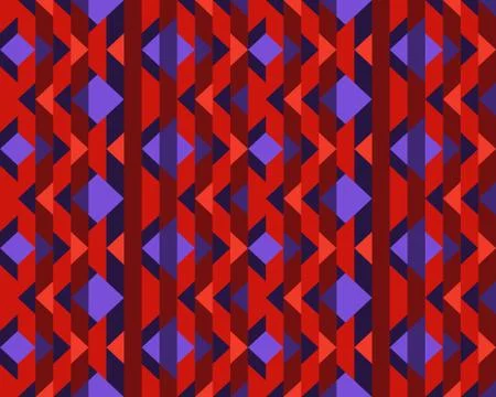 Multicolored rhombuses seamless pattern in retro style Stock Illustration