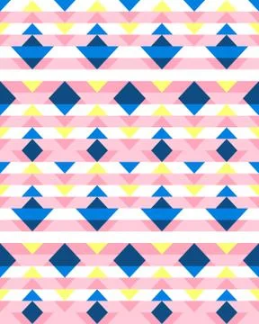 Multicolored rhombuses seamless pattern in retro style Stock Illustration