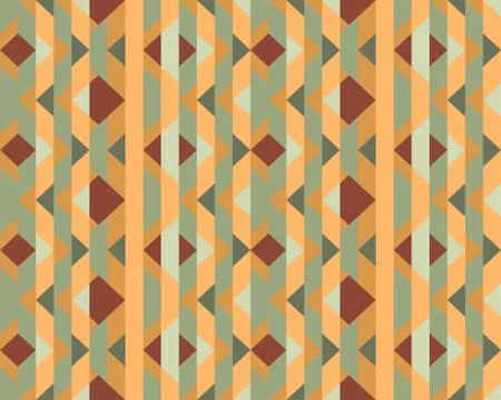 Multicolored rhombuses seamless pattern in retro style Stock Illustration