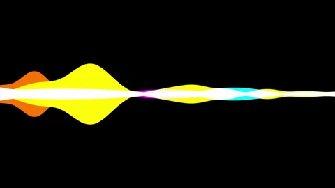 Multicolored rhythmic audio waveform on black background Stock Footage 323325124