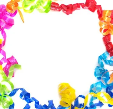 Multicolored ribbon border Stock Photos