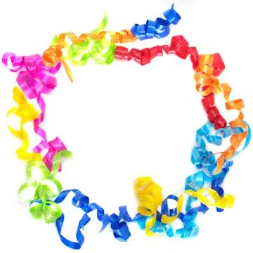 Multicolored ribbon border Stock Photos
