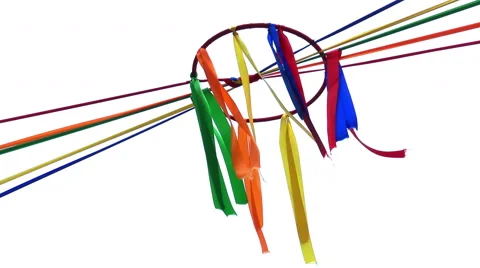 Multicolored Ribbons Swaying in the Wind Stock Footage 61511644