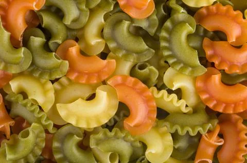Multicolored rigatoni Stock Photos