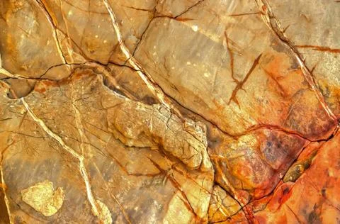Multicolored rock wall from bottom sediments Stock Photos