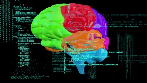 Multicolored rotating brain Stock Footage 106234173