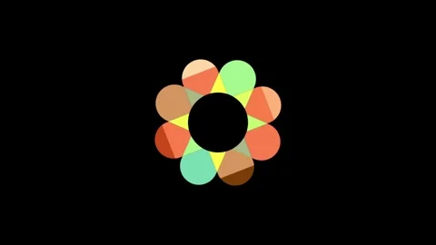 Multicolored rotating flower for logo animation, loopable Video stock 276288504