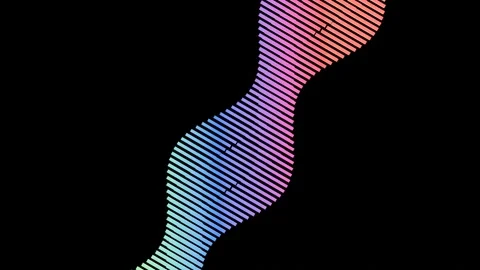 Multicolored rotating spiral on a black background in a seamless loop. Stock Footage 289139151
