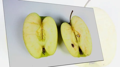 Multicolored rotten spoiled ripened apples Stock Footage 105645286