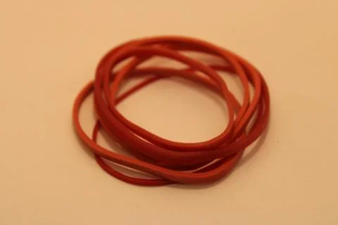 Multicolored rubber bands close view Stock Photos