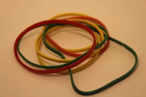 Multicolored rubber bands close view Stock Photos