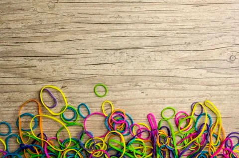 Multicolored rubber bands Stock Photos