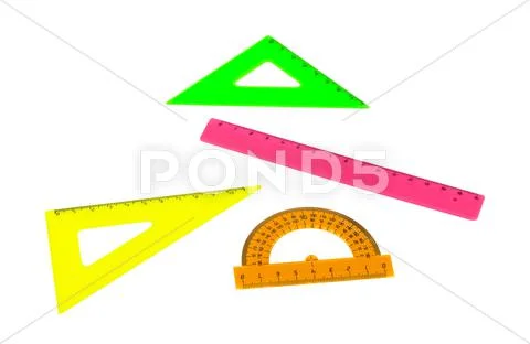 Multicolored rulers Stock Photos